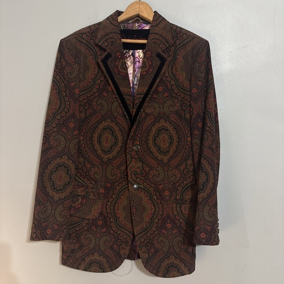 Robert Graham Other - Robert Graham Men's Paisley Corduroy Silk Blazer Sport Coat Jacket Skull Rare